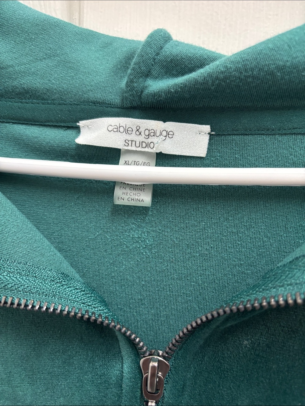 Cable & Gauge Teal Velour Half-Zip Hoodie and pants - Picture 2 of 6